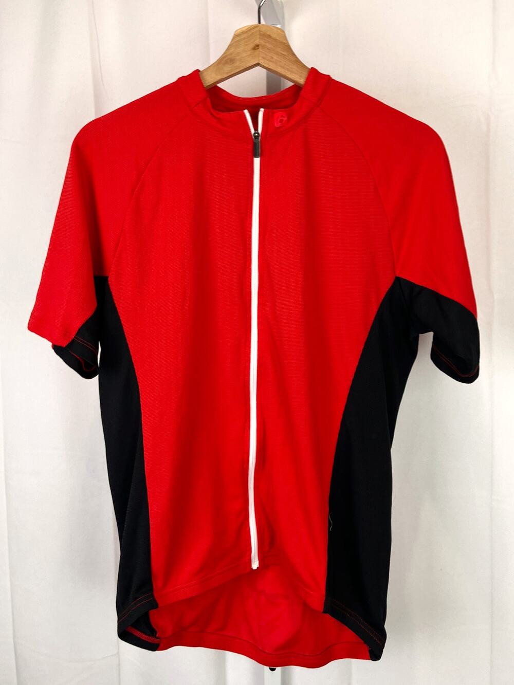 BONTRAGER M Solstice Full Zip Short Sleeve Cycling Jersey Semi Fitted Red Black
